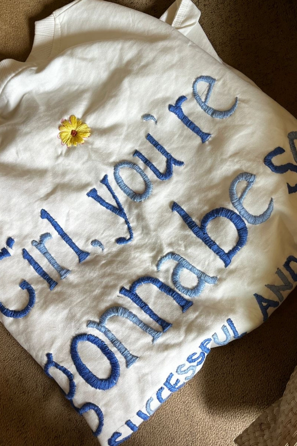 Girl You'll Gonna Be So Success And Rich - Embroidered Oversized T-Shirt